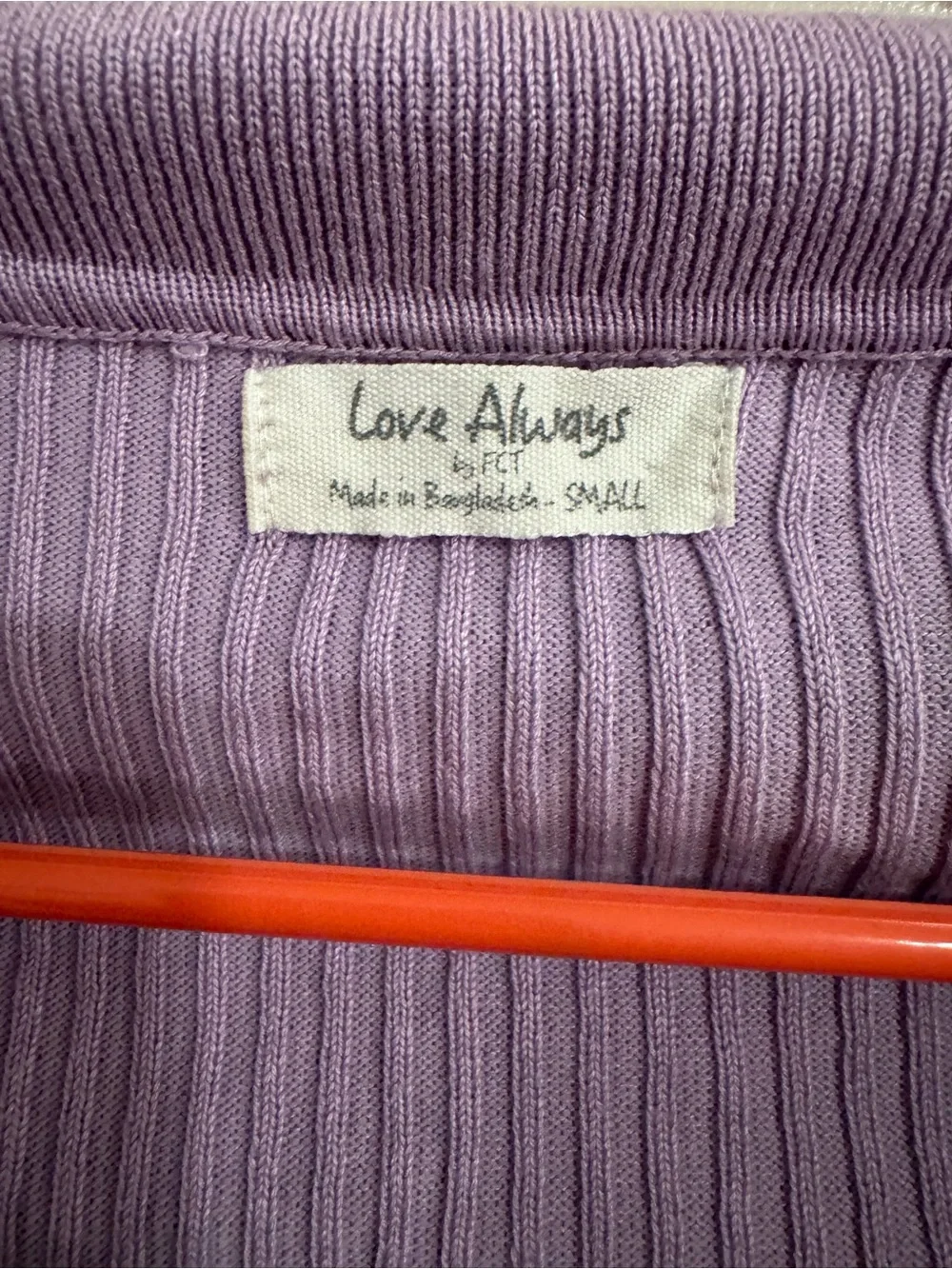 Always Lavender Ribbed Button-Up Crop Top - Picture 3 of 3